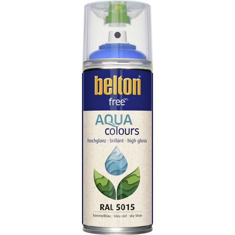 belton free Lackspray 400 ml Acryl Wasserlack himmelblau hochglanz Sprühlack (1/3)