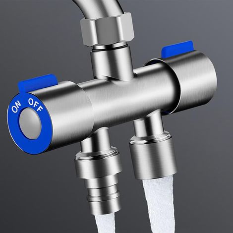 Vanne de dérivation Vanne d'angle Laiton Universel 1/2" Robinet d'Arretz de Régulation avec Poignée pour G1/2" Douchette WC, Machine à Laver, Toilettes, Jardin (B) (1/5)