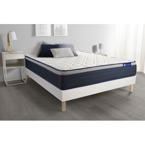 Ensemble matelas Latex+Mémoire de forme ACTILATEX MAX 160x200 cm Maxi épaisseur 7zones de confort + sommier KIT blanc (1/5)
