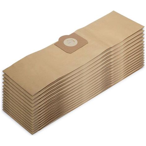 Lot de 10  Sacs pour Karcher wd3 Premium wd3s wd3p 6.959-130.0 mv3 wd 3.200 6.904-051.0 A2504 A2604 Poussière Papier Poubelle Sachet Aspirateur (1/2)