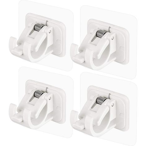 Lot de 4 supports de tringle à rideaux autocollants, sans perçage, pour tringle transparente de moins de 2 cm d'épaisseur. (1/5)