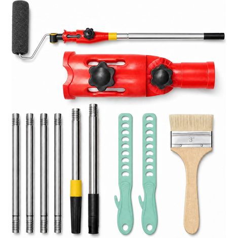 Rallonge pour Rouleau à Peinture Télescopique, Extension de Pinceau Télescopique + Pince Universelle + Brosse + Bâtonnets Mélangeurs, Perches Télescopiques pour Peinture, pour Déco Rénovation (1/5)