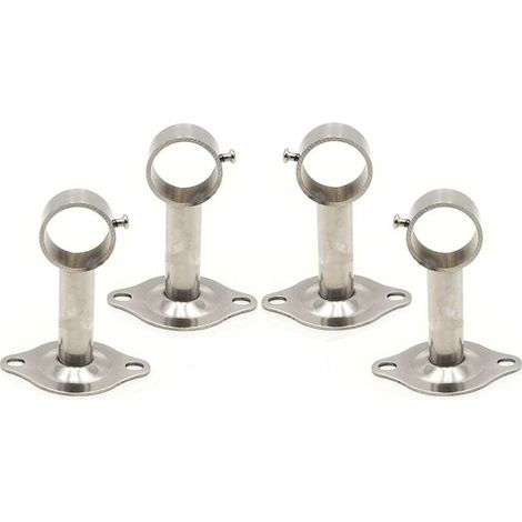 Curtain rod, 4-piece curtain rod bracket set, wall-mounted curtain rod bracket, used for installing curtain rods on the ceiling and also for installing clothes rods (1/5)
