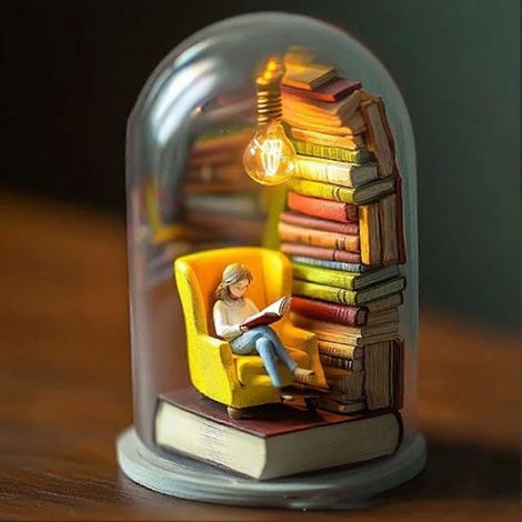 LED-Nachtlicht mit Bücherstapel-Optik aus Kunstharz, 3D-Buchlampe für Leseecke, 1 Stück, Stil A, Geschenkidee für Bücherliebhaber