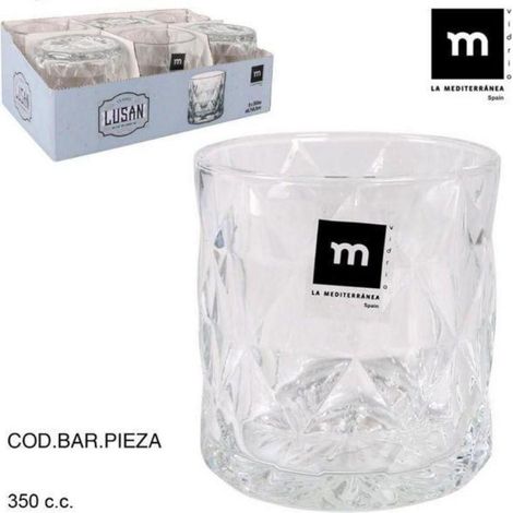 35 cls vaso agua cristal tallado tipo vintage lusan lamediterranea - caja 6 unidades