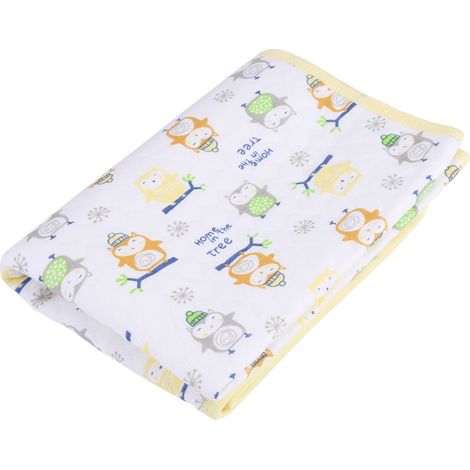 Tapis d'allaitement imperméable en coton pour bébé, alèse changeante jaune