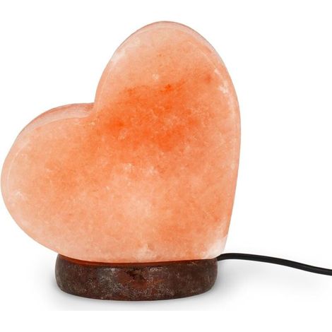 Lampe de sel, chromothérapie, forme de cœur, effet lumineux, lumière blanche chaude, sel naturel de l'Himalaya, 11 x 12 x 7,5 cm (1/4)