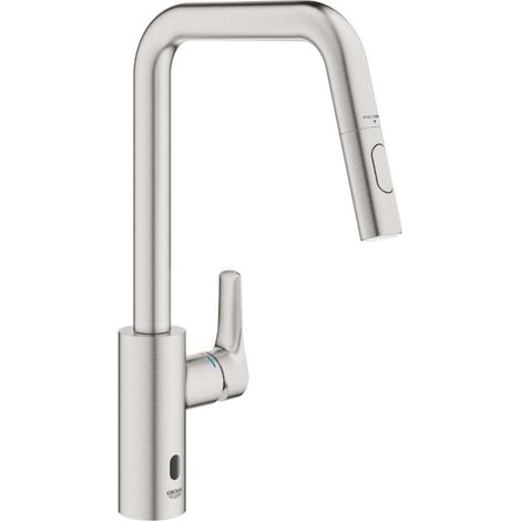 GROHE Eurosmart Einhandmischer Touch U-Auslauf Dualbrause Supersteel (1/2)