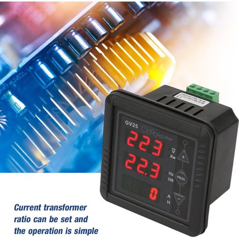 Panneau de test numérique de tension, courant et fréquence pour générateur GV25 MK2 (système 110/220 V) (1/5)