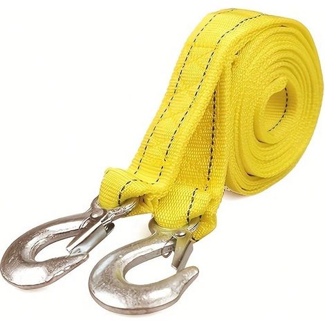 Sangle de treuil de remorque robuste 20ft avec crochets solides, haute résistance à la rupture pour le remorquage et le recyclage, Sangle de treuil jaune cadeau pour père 4M (1/5)