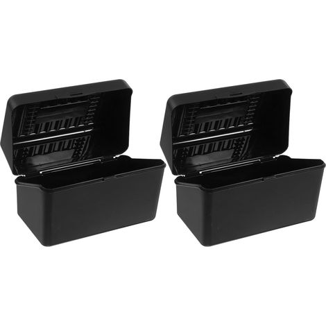 Lot de deux porte-fiches en plastique avec couvercles verrouillables boîtes de rangement compactes et portables. (1/5)