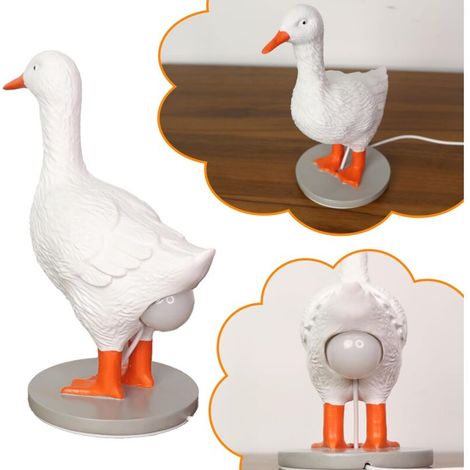 LED lamp in the shape of a duck's egg, made of creative resin, goose-shaped table lamp, decorative night light for the home (1/5)