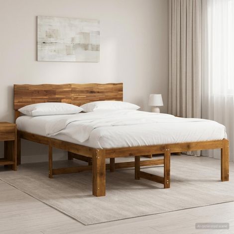 Cama doble con cabecero ROSTOCK Natural 135 x 190 cm (1/5)