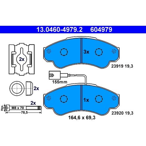 Kit de plaquettes de frein, frein à disque ATE 13.0460-4979.2 CITROËN 4252 44