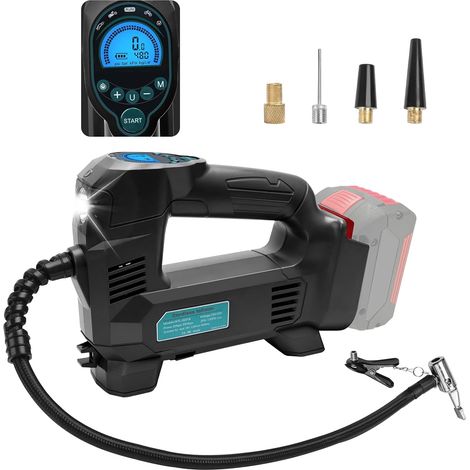 Compresseur À Air 18V Pour 18V GBA Batterie 10.34 Bars sans Batterie- 150 PSI,Arrêt Automatique, Manomètre Digital, LED,pour Les pneus de Voiture, de Moto et de vélo (1/5)