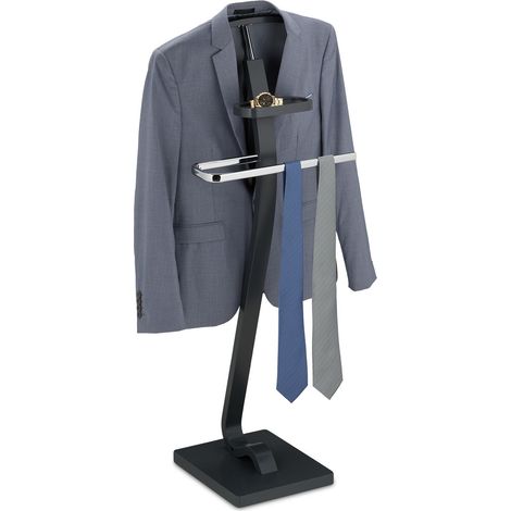 Perchero para trajes con percha y estante para accesorios