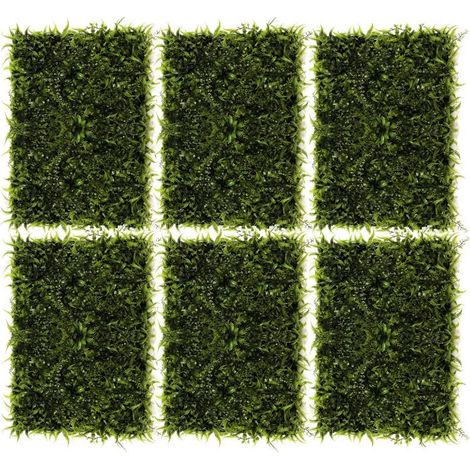 Lot de 6 Panneaux Mur Végétal Artificiel 60 x 40 cm Décoration Murale 1.4 m² - Livraison gratuite (1/5)