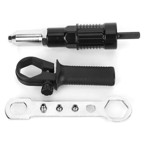Adaptateur de pistolet à rivet, pistolet à rivet électrique à main professionnel pour perceuse sans fil, ensemble d'insert d'adaptateur de pistolet à écrou à rivet, conversion de foret en outil à main