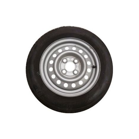 Maxter – Roue de remorque 155/70x13 – 4 trous 100 mm – Déport positif 30 mm – Charge maximale 387 kg – Vitesse jusqu'à 140 km/h