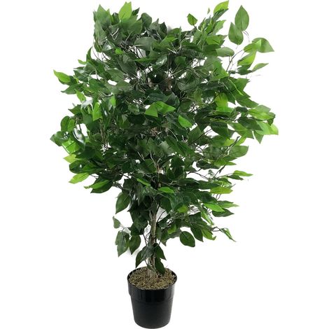 90cm Artificial Ficus Tree Bush - Large Bushy Plant (1/4)