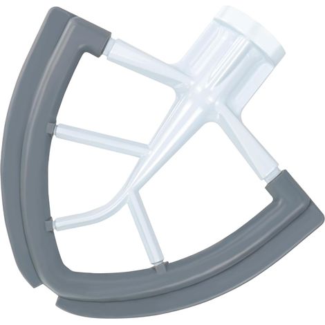 Fouet Plat À Bord Flexible - 1 Pièce - Métal Et Silicone - Pour Bol Inclinable 4,5-5L - Pâtisserie Et Cuisine (1/5)