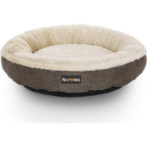 Feandrea Cuccia Divano per Cani Gatti, Forma di Ciambella, 55 cm, Marrone PGW55C (1/5)