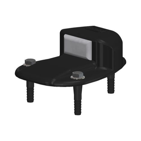 Monin – Sabot de portail à visser noir – Butée pour portail automatisé – Amortisseur EPDM pour blocage en douceur – Inoxydable et esthétique (1/2)