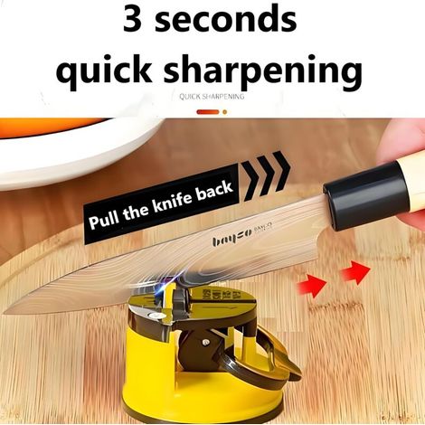 Mini-Messerschärfer. Einmal saugen, einmal benutzen, in 3 Sekunden wieder scharf wie neu – ein unverzichtbares Küchenutensil, ideal für Zuhause, Camping und Wandern. (1/4)