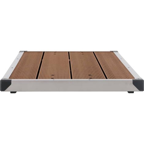 INLIFE Receveur de douche extérieur WPC Inox 110x62 cm Marron (1/5)