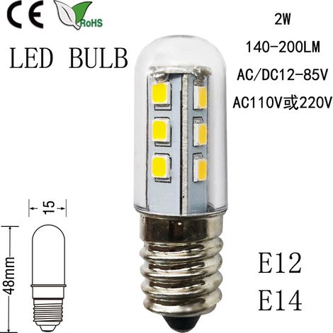 EASYCOMFORT Ampoule frigo LED E14 2W (Equivalent à Halogène 10-25W) blanc chaud 3000K, 220-240V, imperméablem Lot de 2 LKBD (1/4)