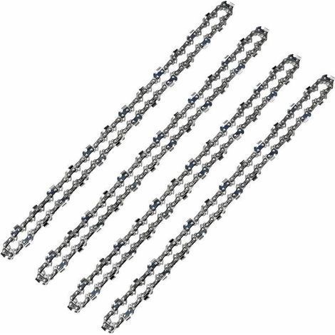 PA Lot de 4 Chaînes Tronçonneuse 52 Maillons Pas 3/8 LP Jauge 050 1.3mm Faible Rebond Pour Guide 14 Pouces 35 cm (1/4)