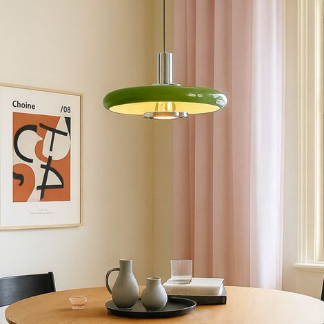 [NEUWERTIG] B-Ware Lindby Pendelleuchte Branford Hängeleuchte Retro Lampe ø 35 Cm Grün Metall E27