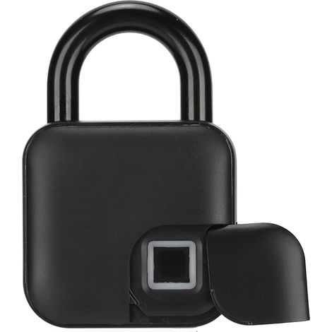 Candado de huella digital, candado de metal con cerradura táctil inteligente con biometría sin llave, resistente al agua, adecuado para gimnasio, deportes y equipaje de viaje (1/5)