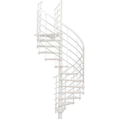 Minka Spindeltreppe Fusion 37 - 295cm Geschosshöhe Weiß Weiß 140cm Durchmesser (1/5)