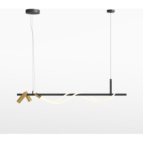 Lampadario A Sospensione Moderno Tau Alluminio Nero Luce Led 30W (1/3)