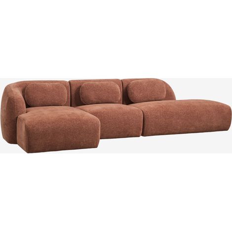 Divano modulare chaise longue sinistro a 3 pezzi con divano destro in ciniglia Coquette SKLUM