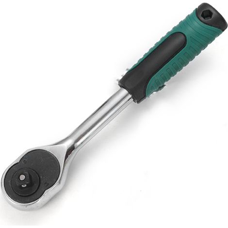 Clé à cliquet à dégagement rapide CRV 3/8 24 dents, manche ergonomique en caoutchouc, outil de réparation automobile (1/5)
