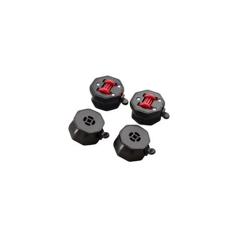 Lot de 4 roulettes avec frein - Rotation à 360 ° - Pour appareils de cuisine - Pas de perçage - Rouleaux universels (1/5)
