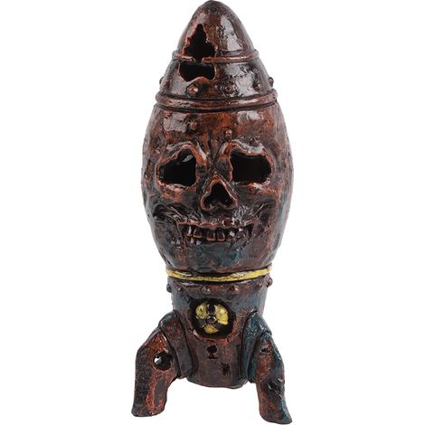 Décoration de petite ogive nucléaire avec graffitis et logos nucléaires, squelette de bombe en résine, accessoires d'Halloween (1/5)