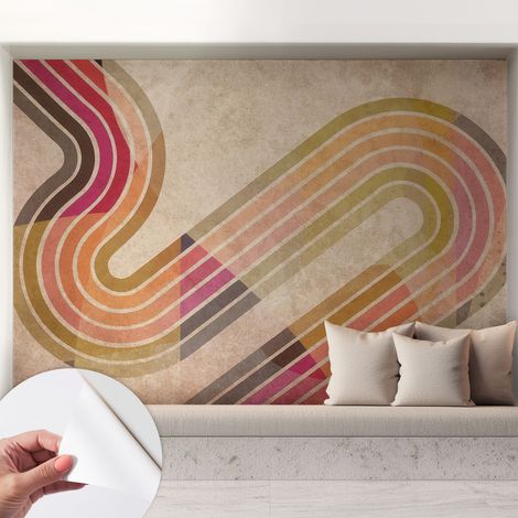 Papier peint autocollant adhésif avec imprimé motifs uniques apparence moderne Lignes géométriques 208x146 cm (1/5)