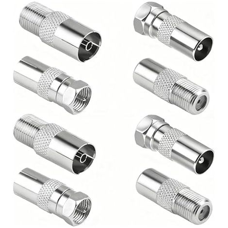Connecteurs Antenne TV Mâle/Femelle Kit, Adaptateur Antenne TV pour Câble SAT, Adaptateur Prise Multimédia, Raccord AntenneTV, Connecteur Coaxial Durable, Embout AntenneTV (1/5)