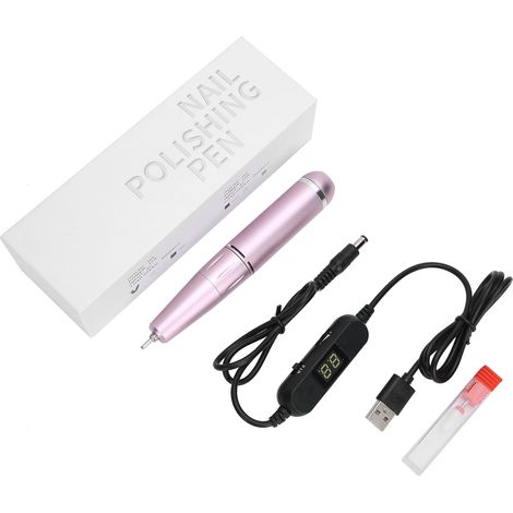 Ponceuse à ongles électrique portable USB polisseur perceuse 30000 tr/min or rose limeuse rapide (1/5)