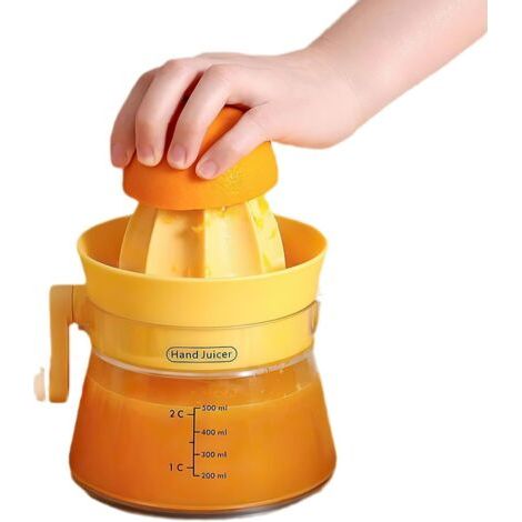Presse-agrumes manuel, presse-citron, presse-agrumes orange, presse manuelle pour un jus maximum, facile à nettoyer/à utiliser avec marquages de capacité (1/5)