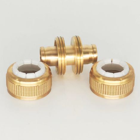 Direkte Lieferung von Gartenschläuchen, 4-Punkt-Schnellkupplungs-Gartenschläuchen aus Kupfer, Wasserverlängerungs- und Reparaturarmaturen, 1/2"-Kupfer-Stoßverbindern. (1/4)