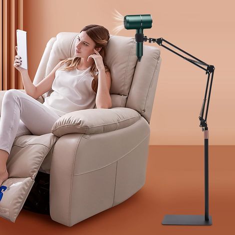 Hair Dryer Holder Floor Standing 360° Hair Dryer Stand Hair Dryer Stand Holder for Home Adjustable Height,Black (1/5)