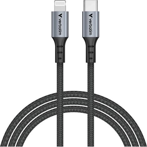 Câble Verbatim USB-C(M) - Lightning 1,2 m, 60 W, noir (1/5)