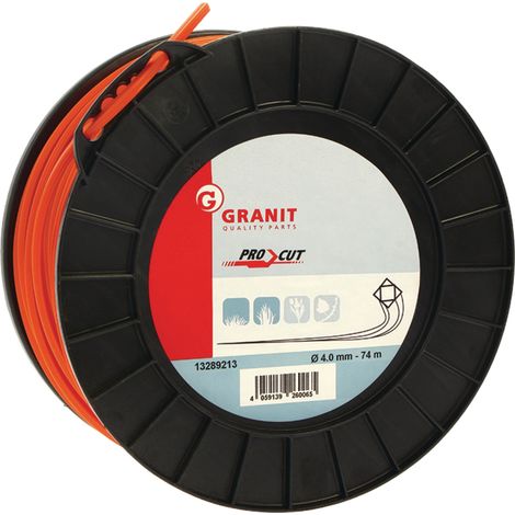 Filo da taglio in nylon Pro Cut, a 4 angoli, 4,0 mm, 74 m (1/2)