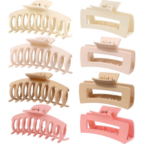 Juego de 8 pinzas para el cabello de plástico mate, sencillas y antideslizantes, para un peinado elegante y una sujeción óptima.