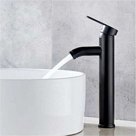 Robinet de lavabo salle de bain noir, résistant à l'usure, haute qualité, adapté pour diamètre intérieur 32mm à 42mm (1/4)