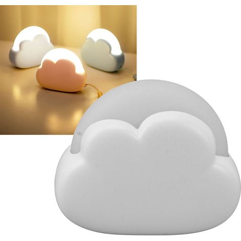 Mini lampe de bureau décorative pour la chambre, une nouvelle veilleuse nuage rechargeable, créative et mignonne - blanche. (Cadeau d'anniversaire) (1/5)